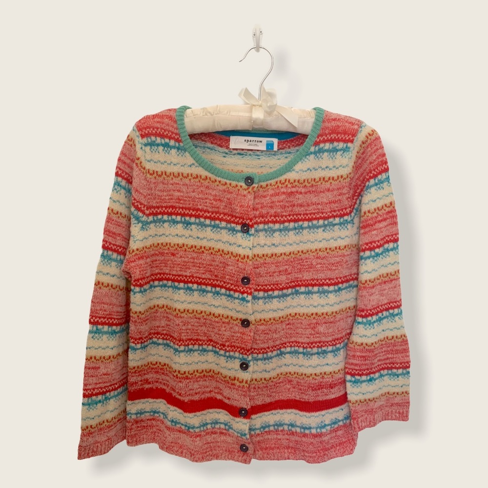 Anthropologie Sparrow Colorful Striped Button Up Cardigan for Women Size: Large